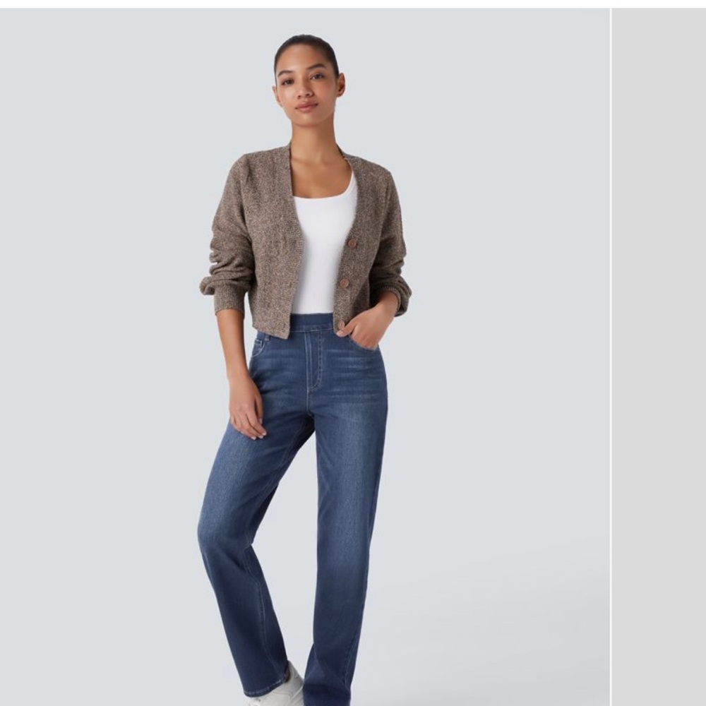 HALARA High Rise Blue Women's Jeans - Picture 2 of 7